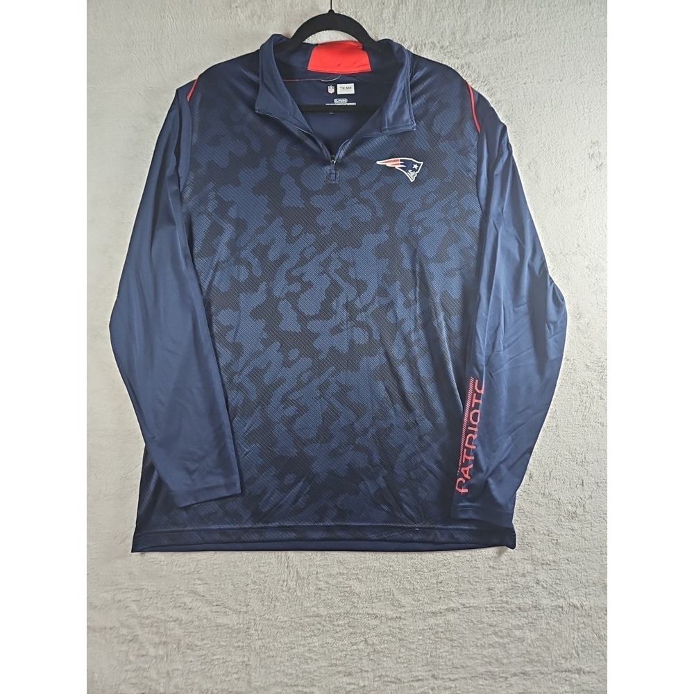 NFL Team Apparel New England Patriots Men's Quarter Zip Pull Over Size XL Navy